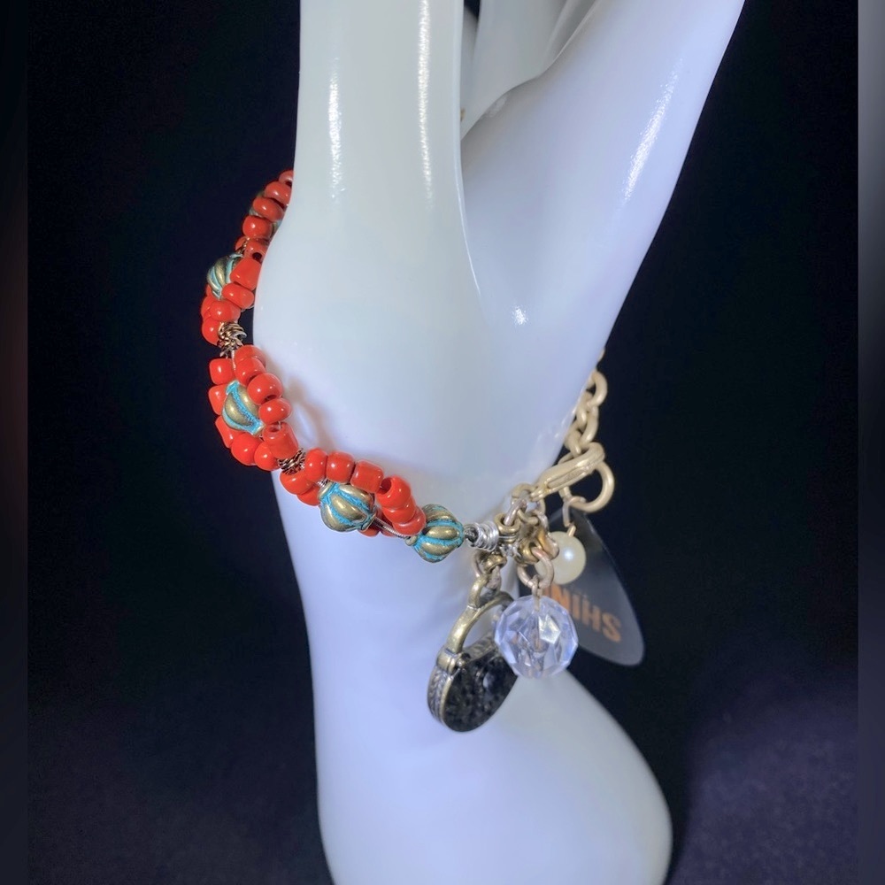 Guitar String and Pick Beaded Bracelet